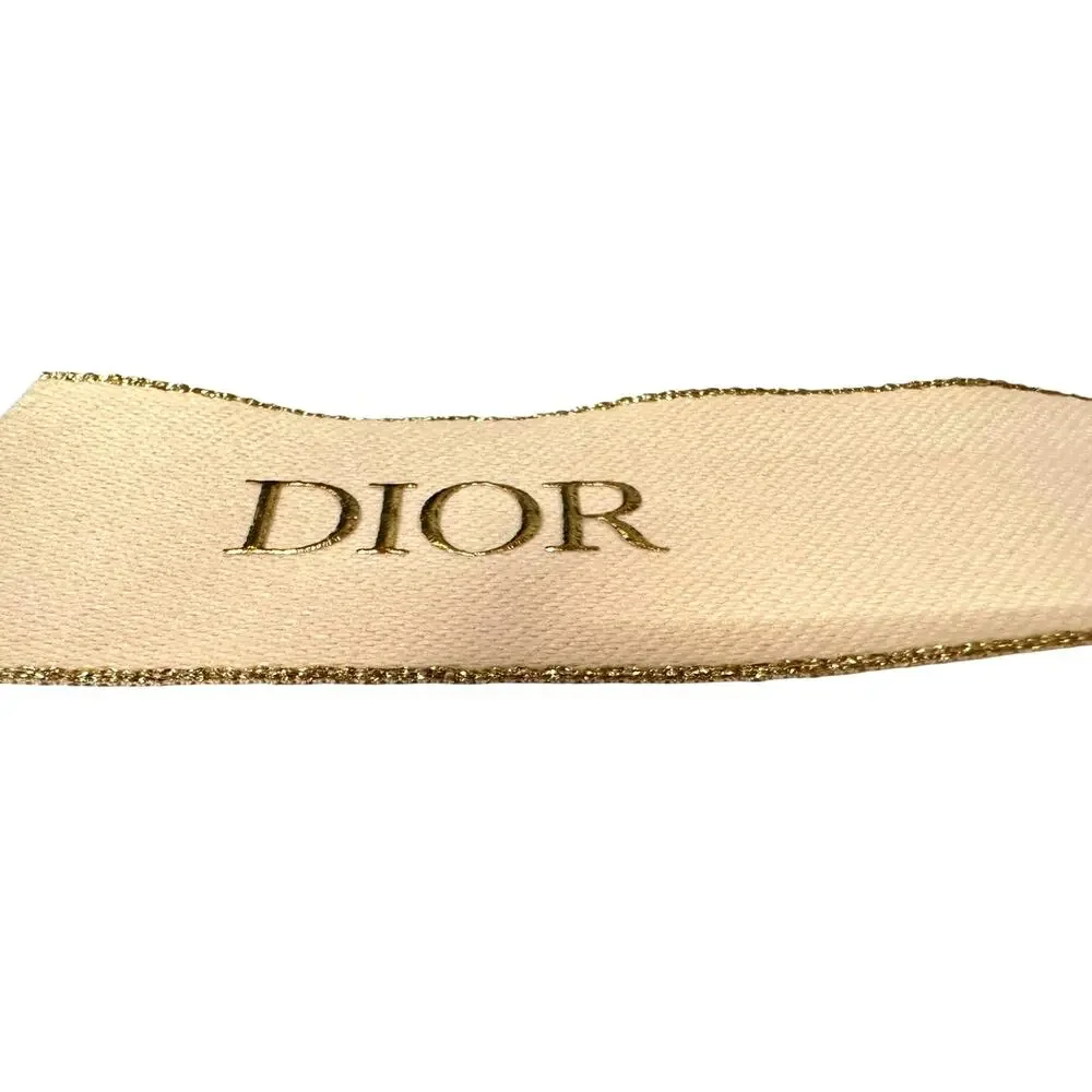 Dior Special Edition Logo Ribbon 39” Beige Gold Authentic Gift Packaging